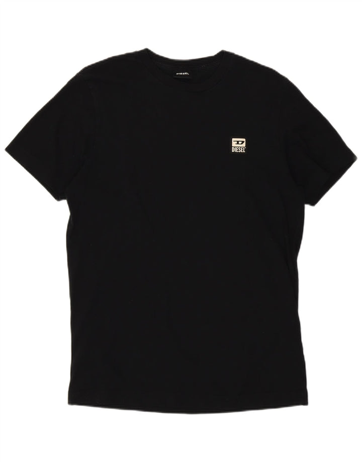 Diesel Damen T-Shirt Top UK 12 Mittelschwarze Baumwolle