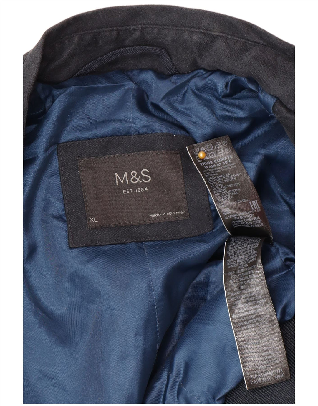 Marks & Spencer Herren Bomberjacke UK 42 XL Marineblau Polyester