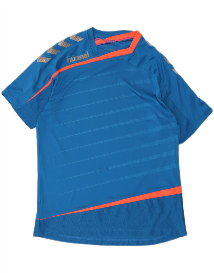Hummel Herren Grafik-T-Shirt-Oberteil, groß, blau gestreift