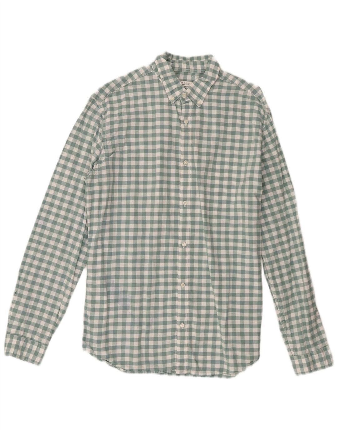 Jack & Jones Herrenhemd, Größe 42, groß, grüne Gingham-Baumwolle