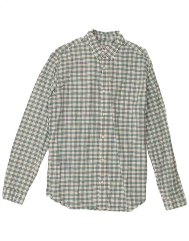 Jack & Jones Herrenhemd, Größe 42, groß, grüne Gingham-Baumwolle