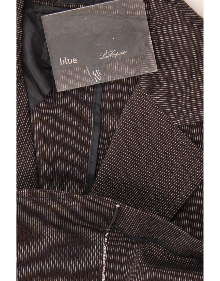 LES COPAINS Damen-Blazerjacke mit 3 Knöpfen, Größe 46, groß, marineblau, Nadelstreifen