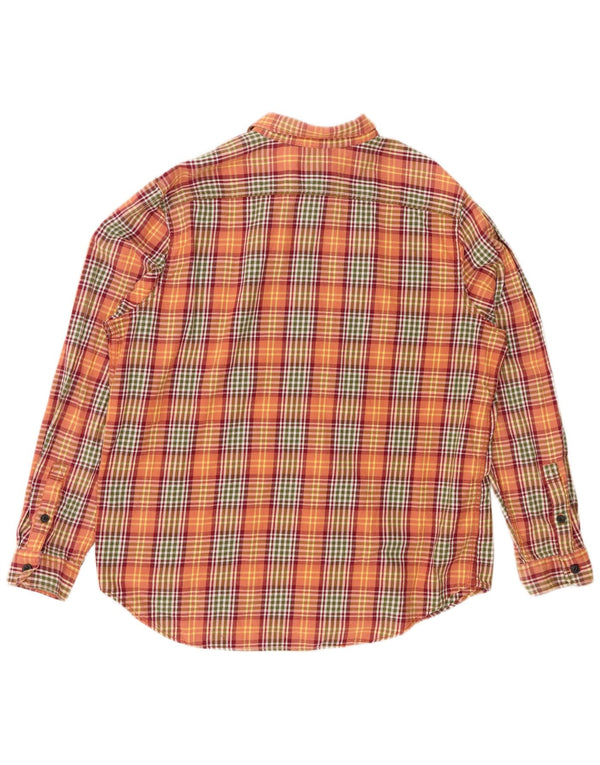 EDDIE BAUER Herren-Flanellhemd mit klassischer Passform, 2XL, orange kariert, Baumwolle