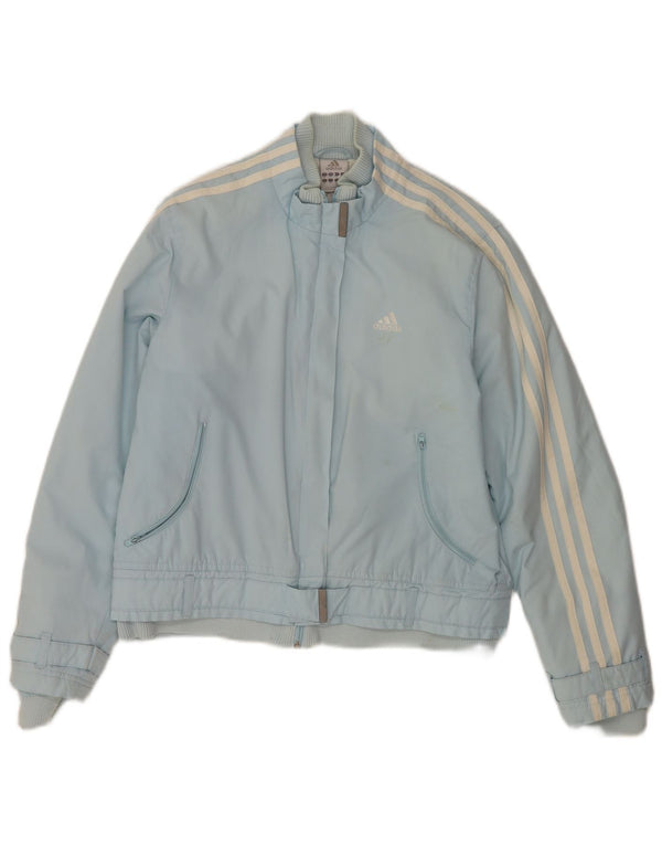 Adidas Damen Bomberjacke UK 10 Small Blau Polyester