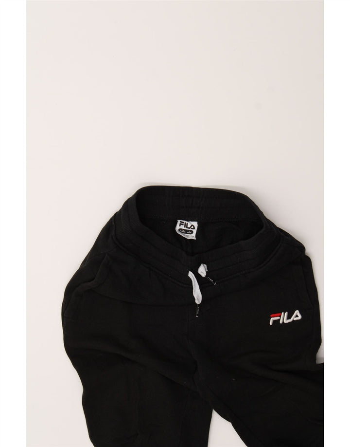 FILA Boys Tracksuit Trousers Joggers 7-8 Years Medium Black Cotton Vintage Fila and Second-Hand Fila from Messina Hembry 