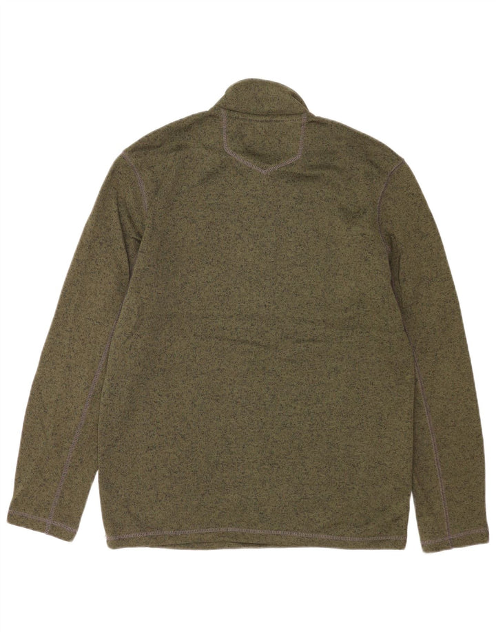 Eddie Bauer Herren-Sweatshirt mit Reißverschluss am Hals, klein, grün geflecktes Polyester