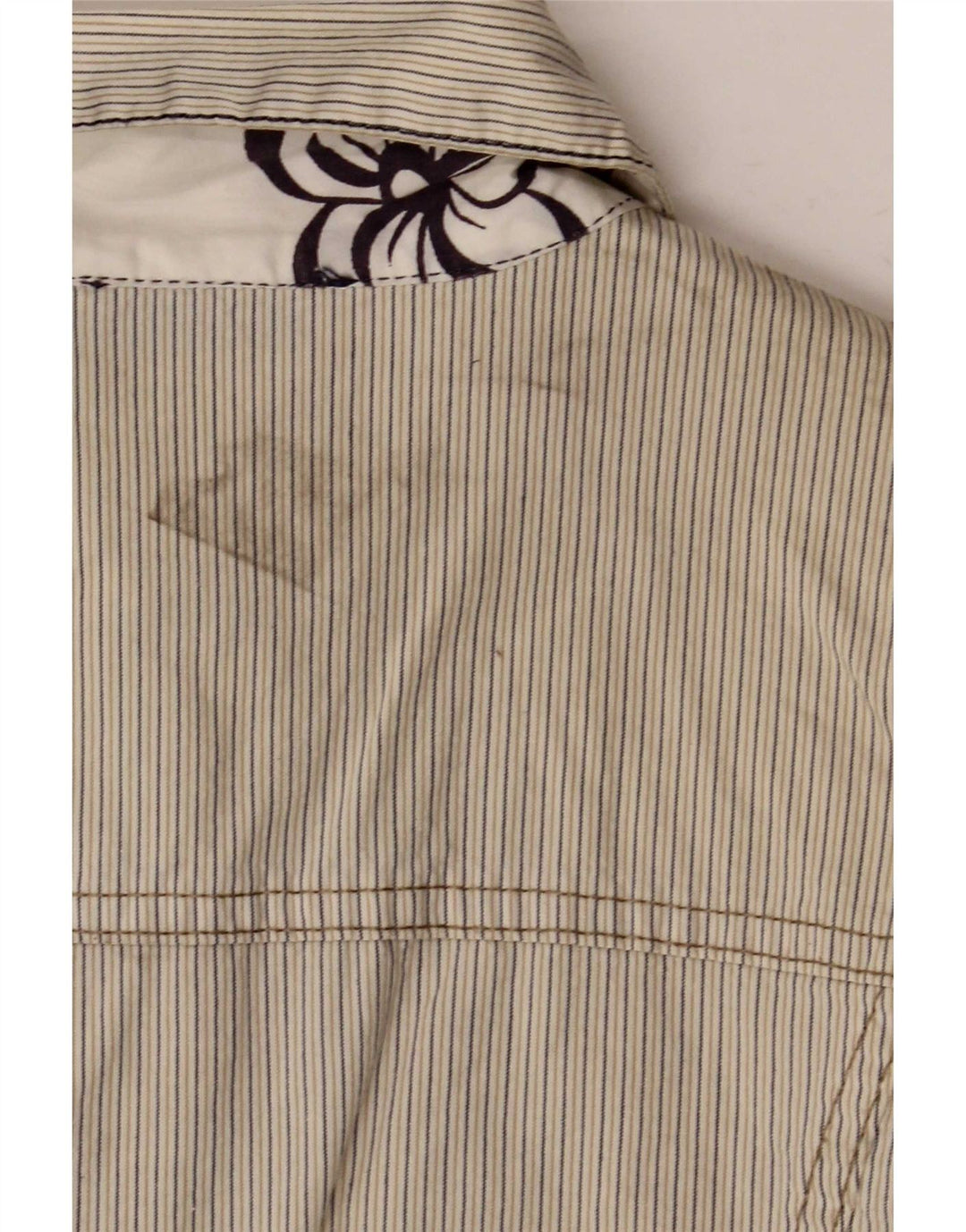 Gas Damen Crop Bomberjacke UK 10 Small Beige gestreift Baumwolle
