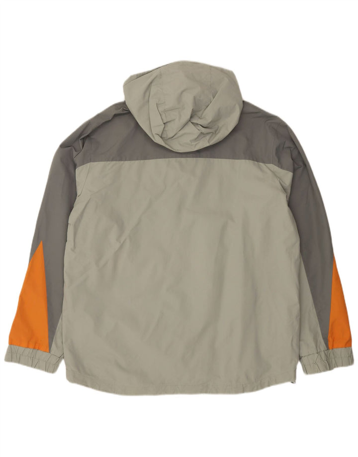 Slam Herren-Regenjacke mit Kapuze, UK 40, Größe L, Grau, Colourblock-Polyamid