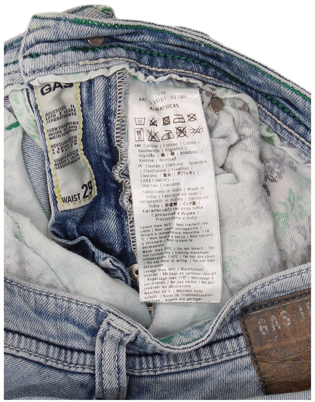 Gas Damen Tapered Jeans W29 L24 Blaue Baumwolle
