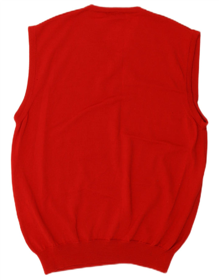 Vintage Herren Weste Tank Top EU 48 Mittelrote Wolle