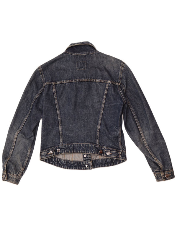Gas Womens Crop Denim Jacke UK 12 Mittelblaue Baumwolle