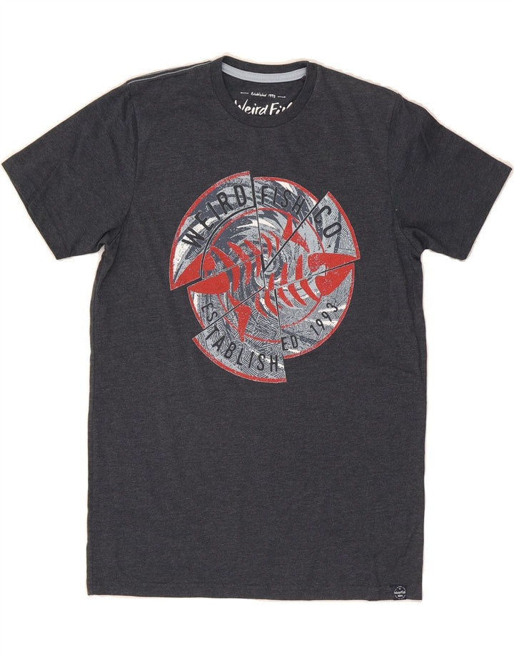 WEIRD FISH Mens Graphic T-Shirt Top Small Navy Blue Vintage Weird Fish and Second-Hand Weird Fish from Messina Hembry 