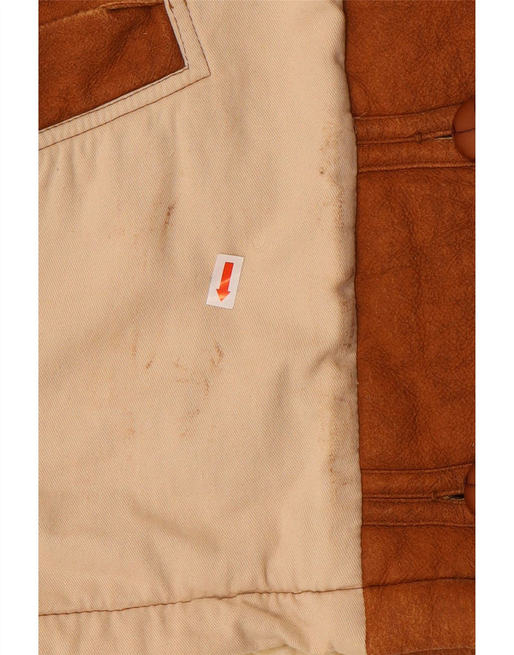 Vintage Damen Übergroße Sherpa-Jacke UK 18 XL Beige Fair Isle Polyester