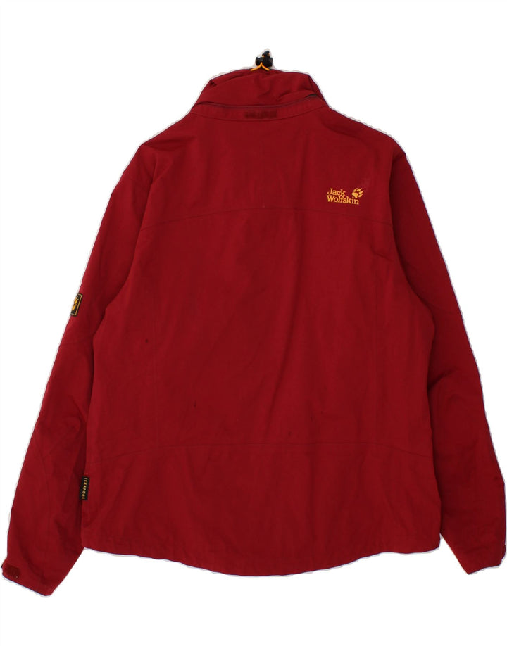 JACK WOLFSKIN Womens Rain Jacket UK 14/16 Large Red Polyamide Vintage Jack Wolfskin and Second-Hand Jack Wolfskin from Messina Hembry 