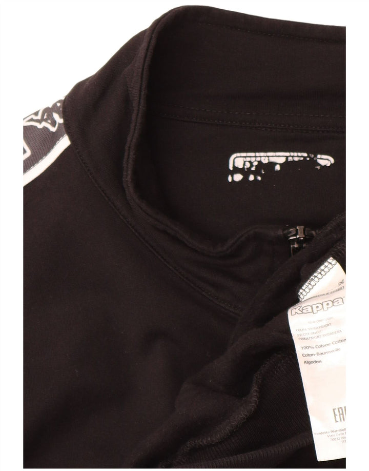 Kappa Herren Grafik-Trainingsanzug-Oberteil, große Jacke aus schwarzer Baumwolle