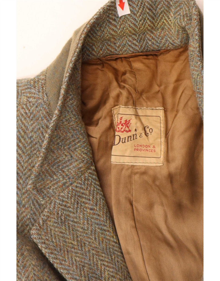 Dunn &Co Herren Harris Tweed UK 40 Large Brown Herringbone Wool Classic