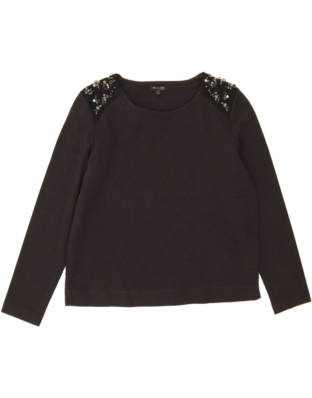 MASSIMO DUTTI Womens Top Long Sleeve UK 16 Large Black Polyamide Vintage Massimo Dutti and Second-Hand Massimo Dutti from Messina Hembry 