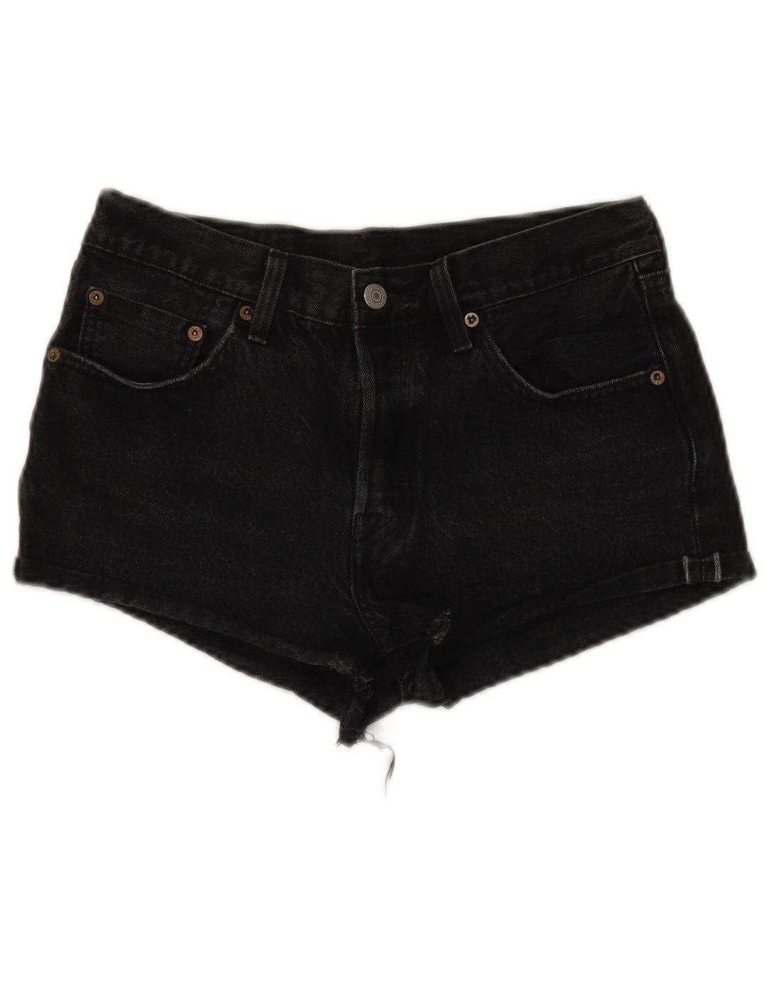 Levi's Damen 501 Denim Shorts W27 Small Schwarz Baumwolle