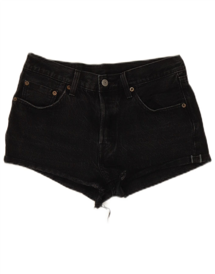 Levi's Damen 501 Denim Shorts W27 Small Schwarz Baumwolle