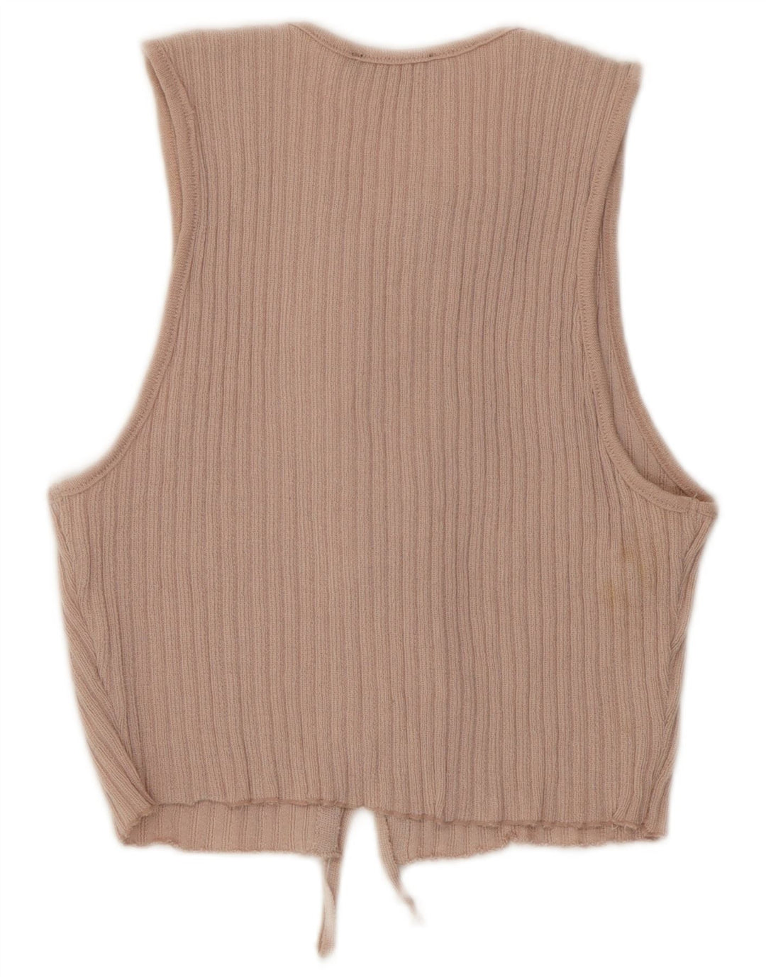 Zara Damen Crop ärmellose Hemdbluse UK 12 Mittelrosa Polyester