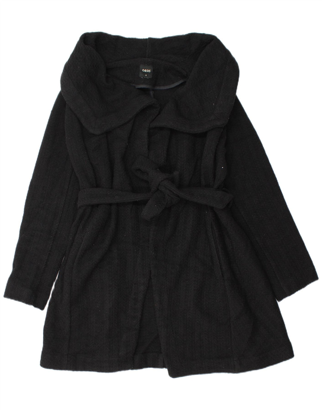 Oasis Damen Longline-Cardigan-Pullover UK 12 Mittelschwarze Wolle