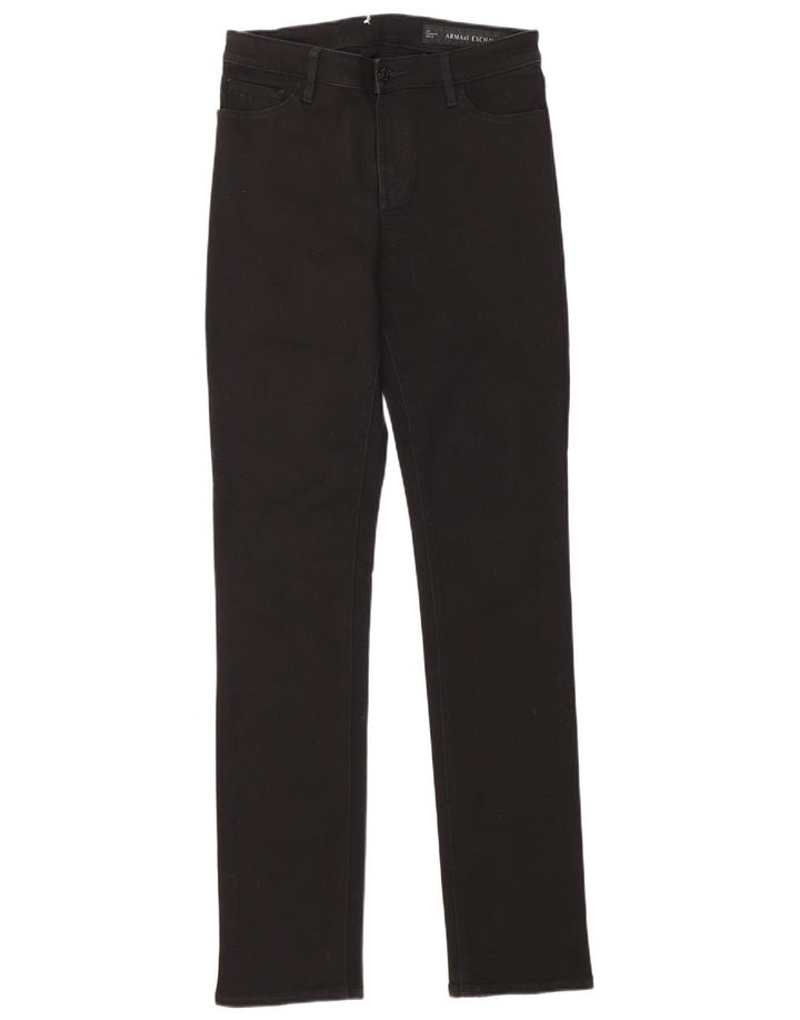 ARMANI EXCHANGE Damen Straight Jeans W28 L32 Schwarze Baumwolle