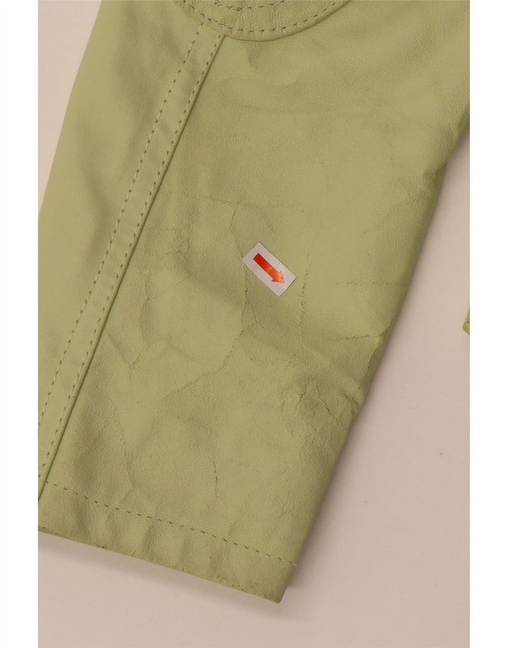 Sasch Damen Crop Lederjacke UK 18 XL Grünes Leder