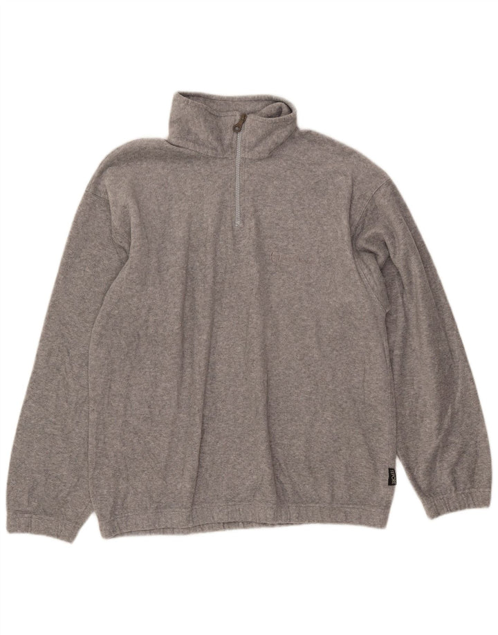 SERGIO TACCHINI Herren-Fleecepullover mit Reißverschluss am Hals, Größe L, Grau
