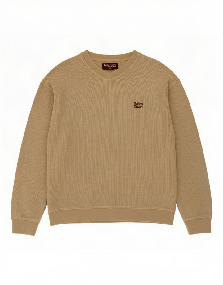 Marlboro Classics Herren-Top, langärmelig, groß, Khaki, Baumwolle