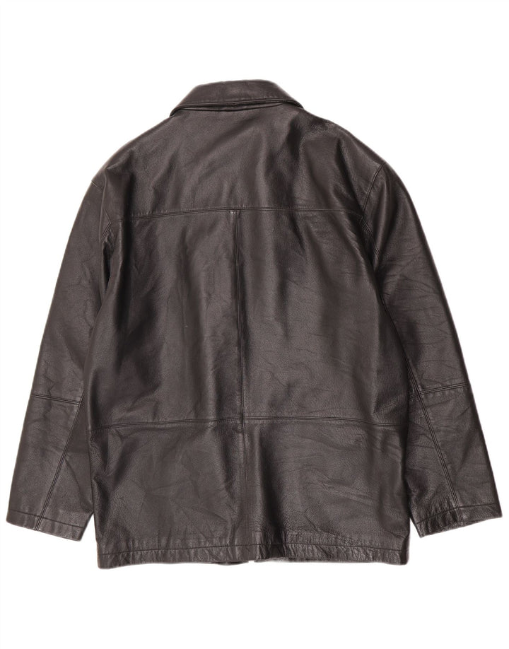 Angelo Litrico Herren Lederjacke UK 36 Small Schwarzes Leder