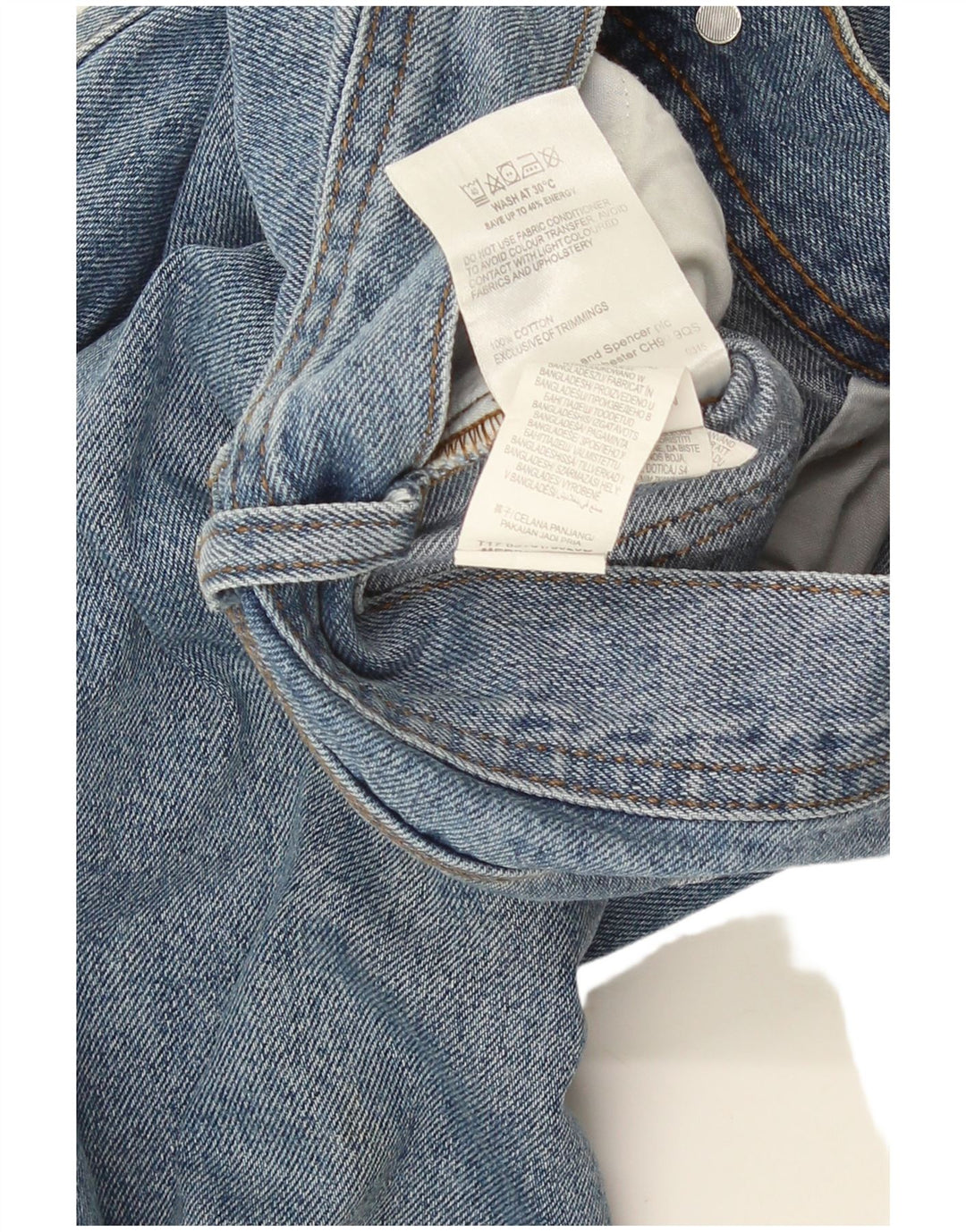 Marks & Spencer Herren Straight Jeans W34 L29 Blaue Baumwolle