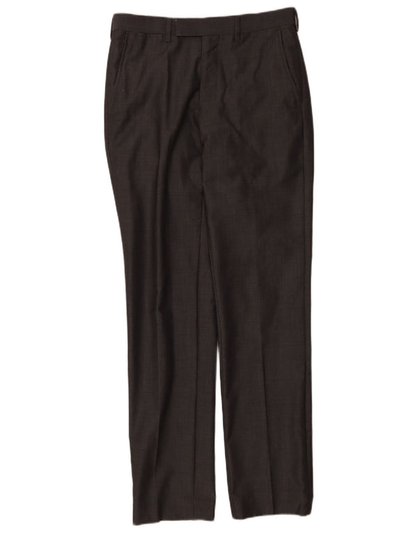 Marks & Spencer Mens Autograph Straight Suit Trousers W30 L33 Grey Wool