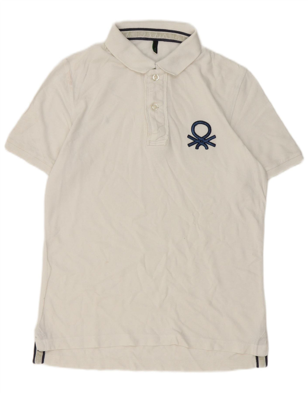 Benetton Herren Poloshirt Mittelweiß