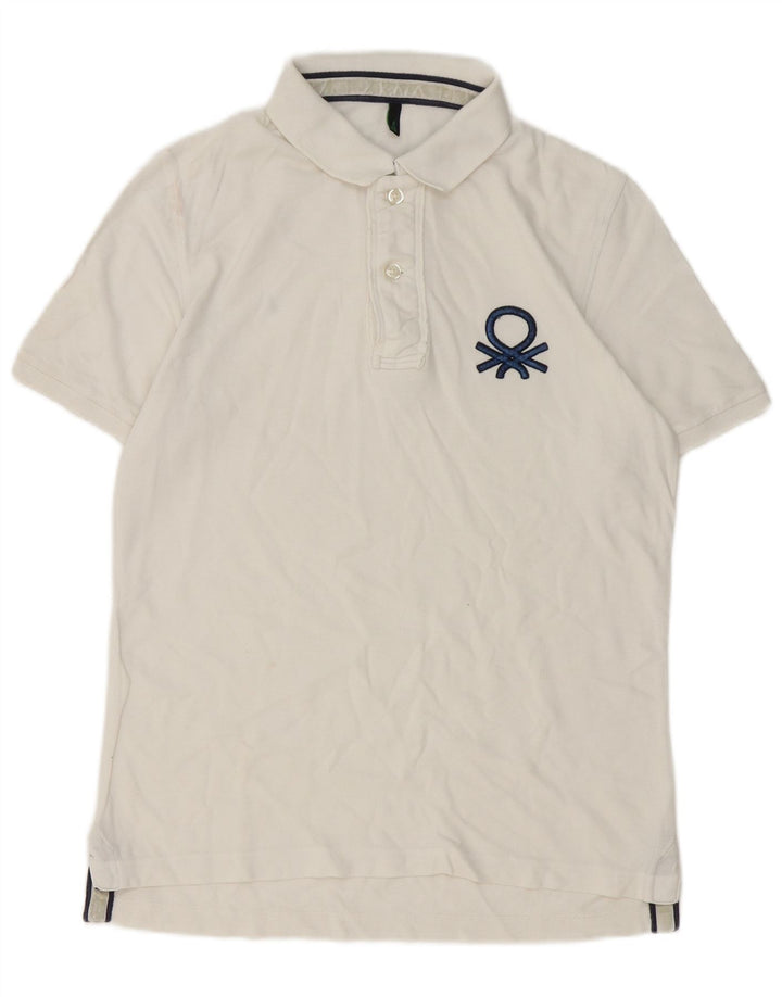Benetton Herren Poloshirt Mittelweiß