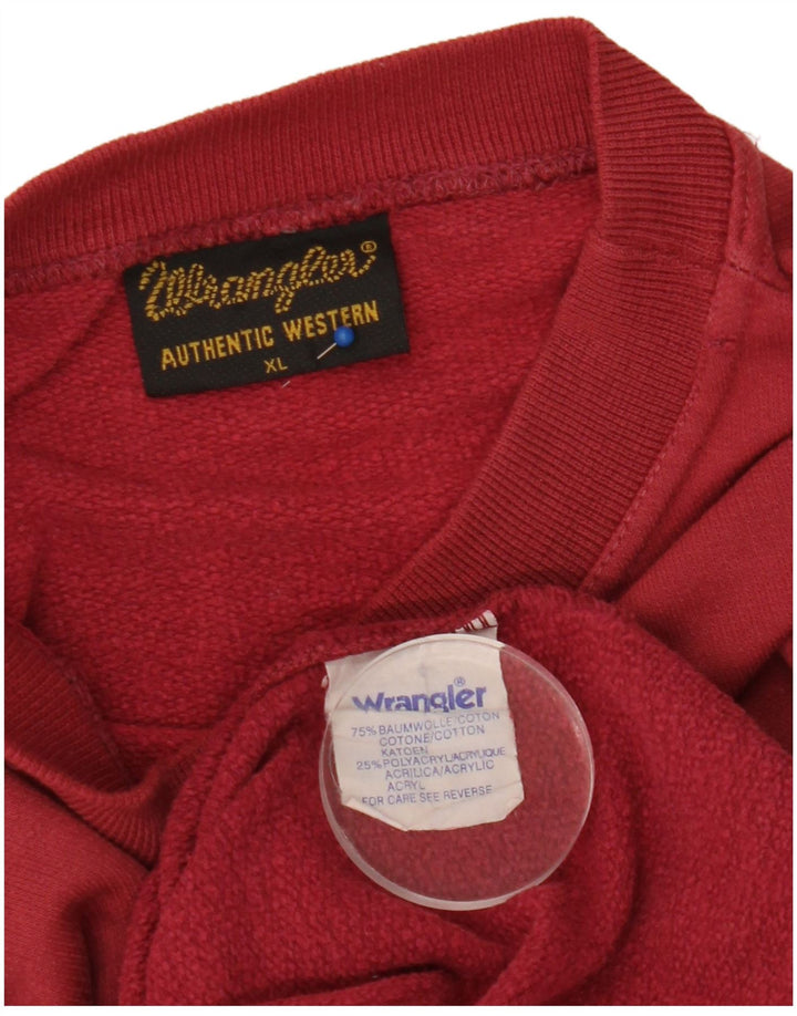 Wrangler Herren Sweatshirt Pullover XL Burgund Baumwolle