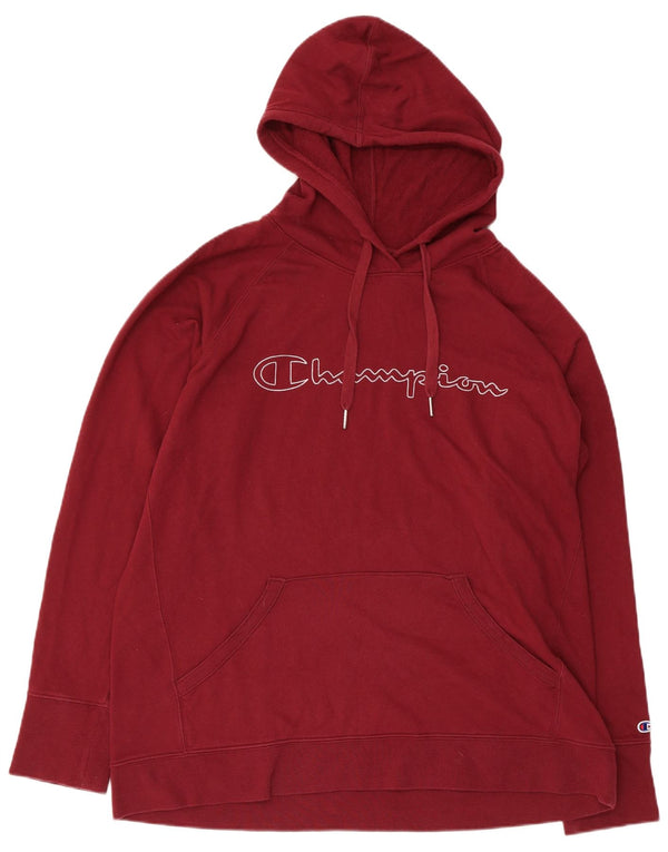 Champion Womens Graphic Hoodie Pullover UK 18 XL Burgund Baumwolle