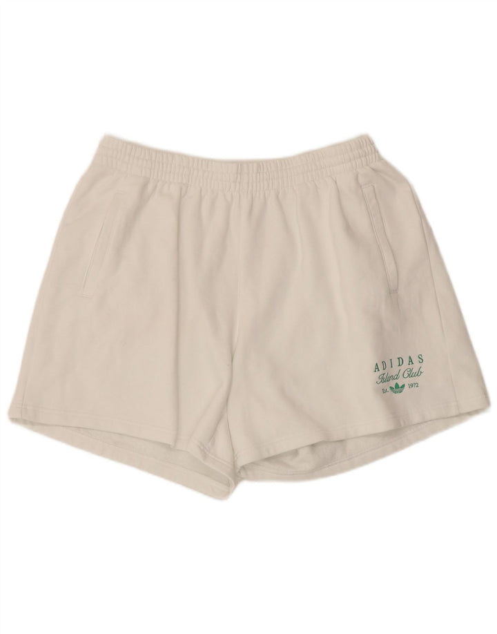 ADIDAS Damen Sportshorts UK 20/22 XL Weiße Baumwolle