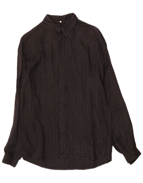 Azzurra Herrenhemd Small Schwarz Geometrisch