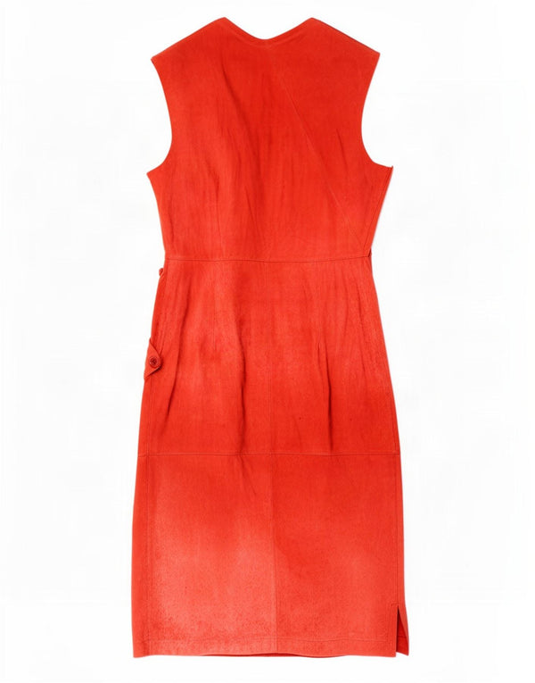 La Matta Damen Wildleder-Wickelkleid IT 42 Mittelrot