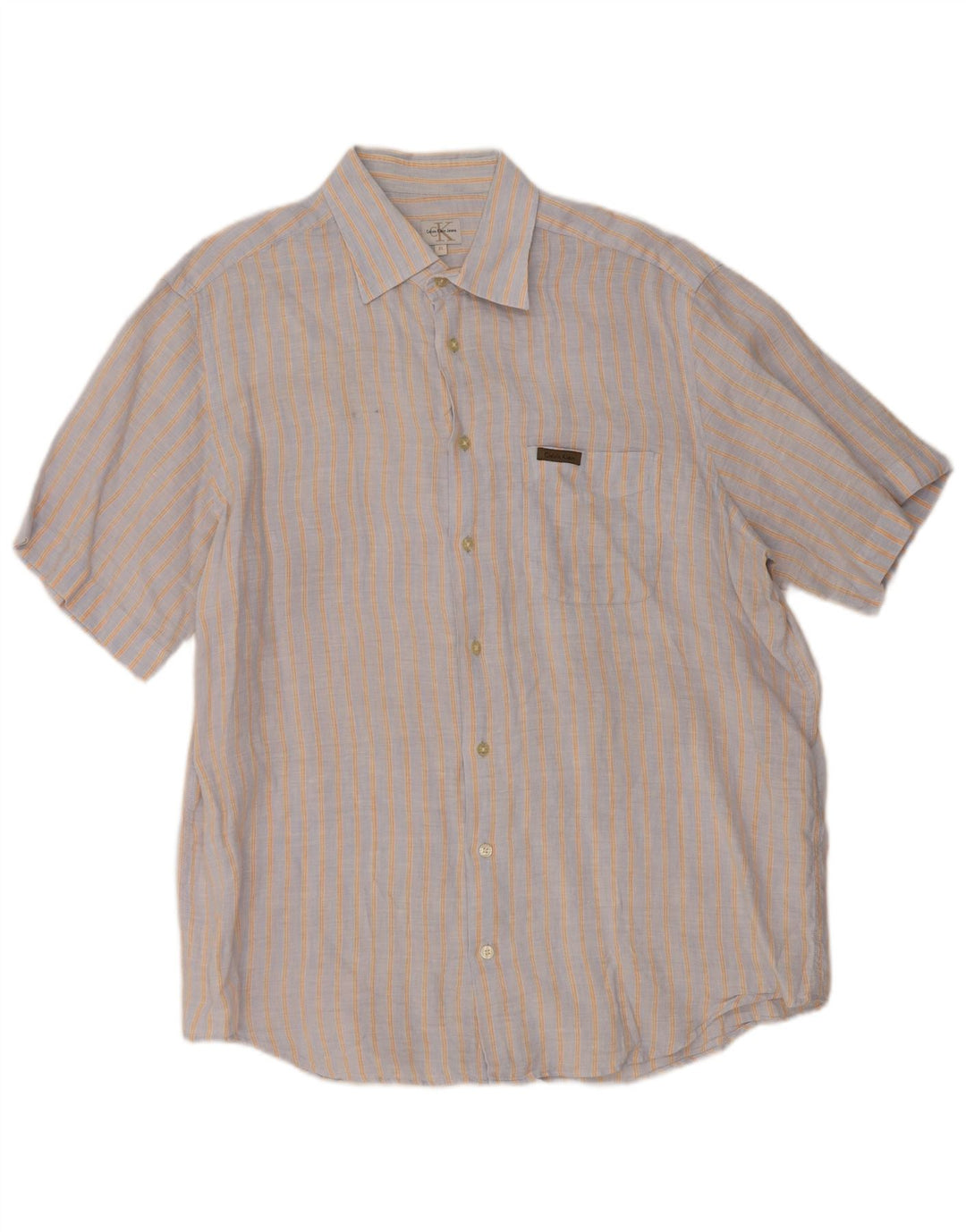 Calvin Klein Jeans Herren Kurzarmhemd XL Grau gestreift