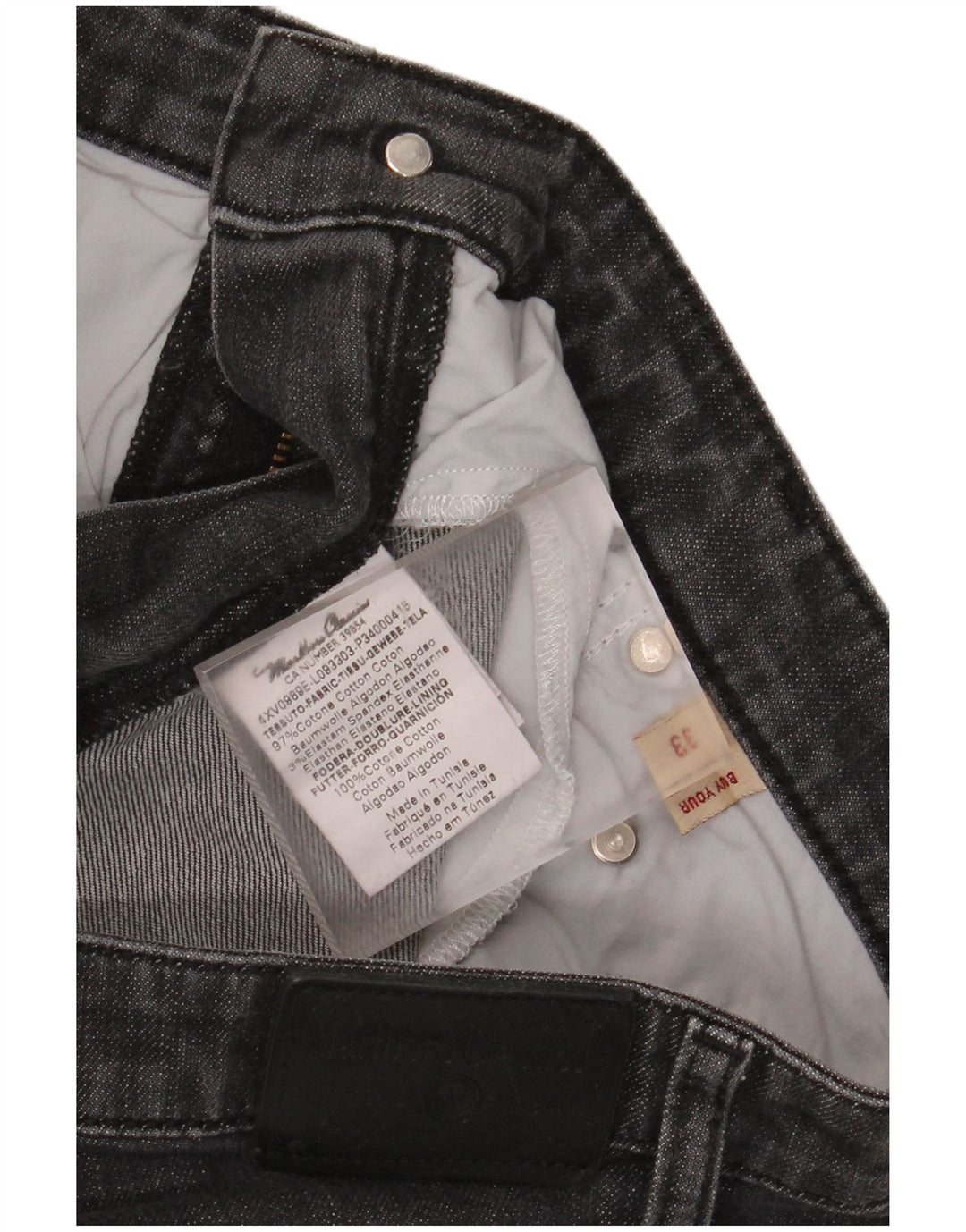 Marlboro Classics Damen Straight Jeans W33 L30 Schwarze Baumwolle