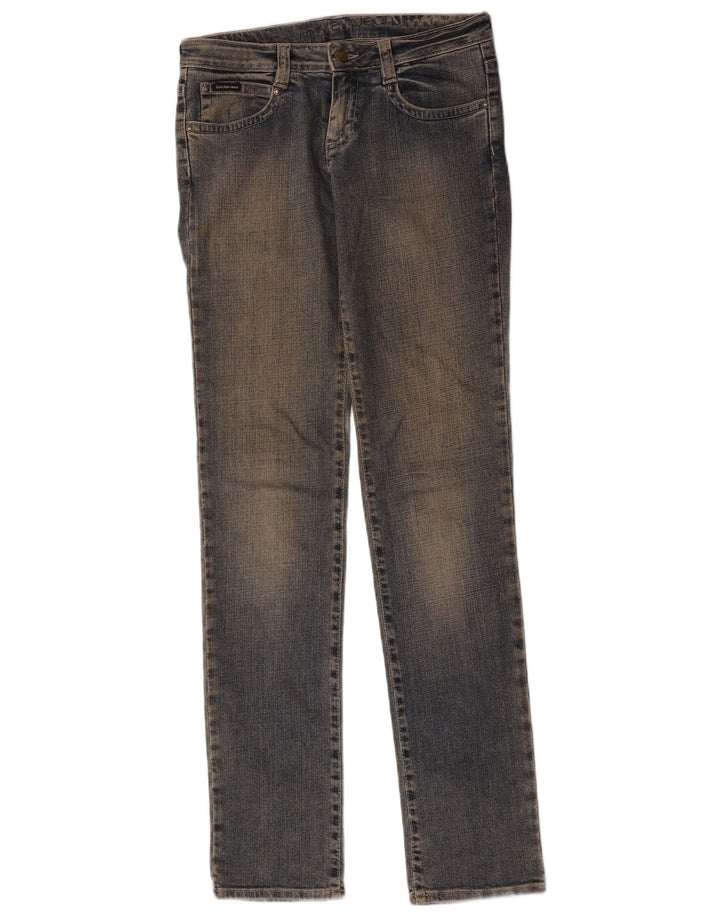 Calvin Klein Damen Slim Jeans W27 L34 Blaue Baumwolle