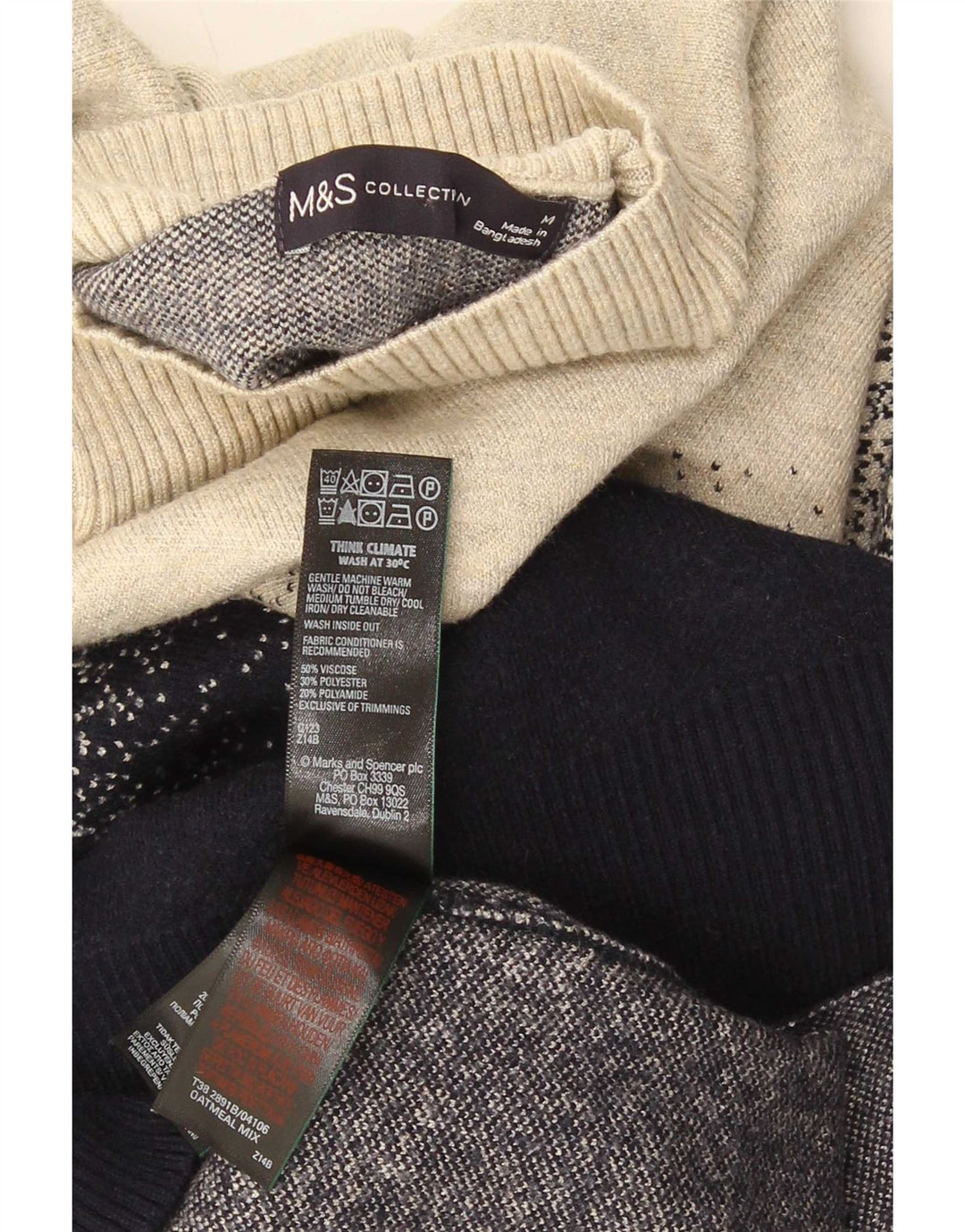 Marks & Spencer Herren-Pullover mit Rollkragen, Größe M, mehrfarbig, UK 14