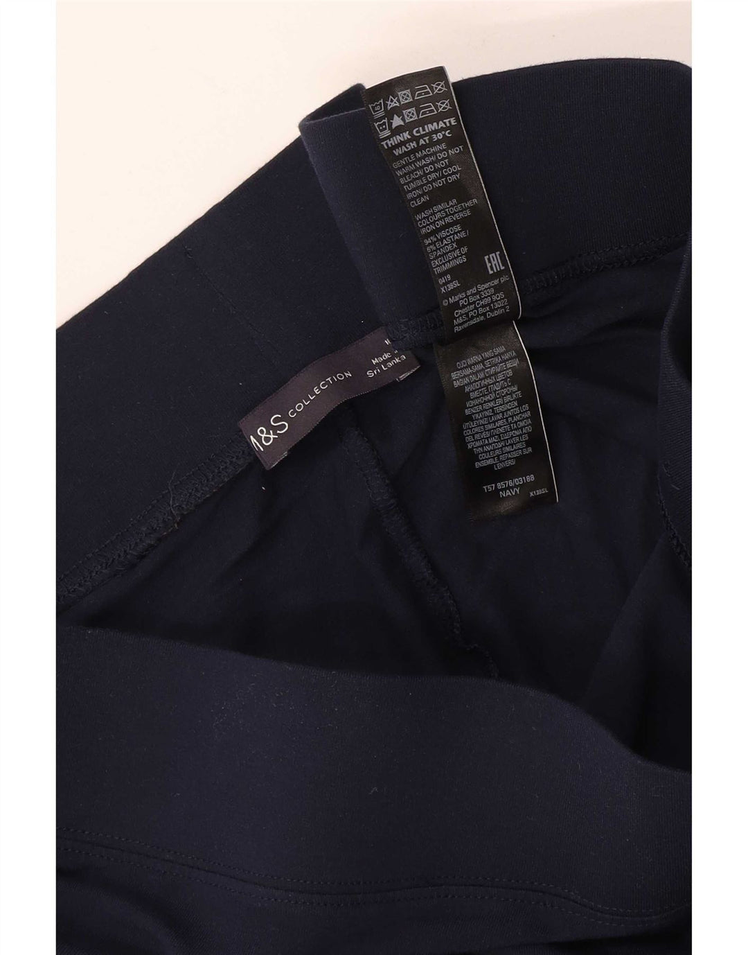 Marks & Spencer Damen Leggings UK 18 XL Marineblaue Viskose