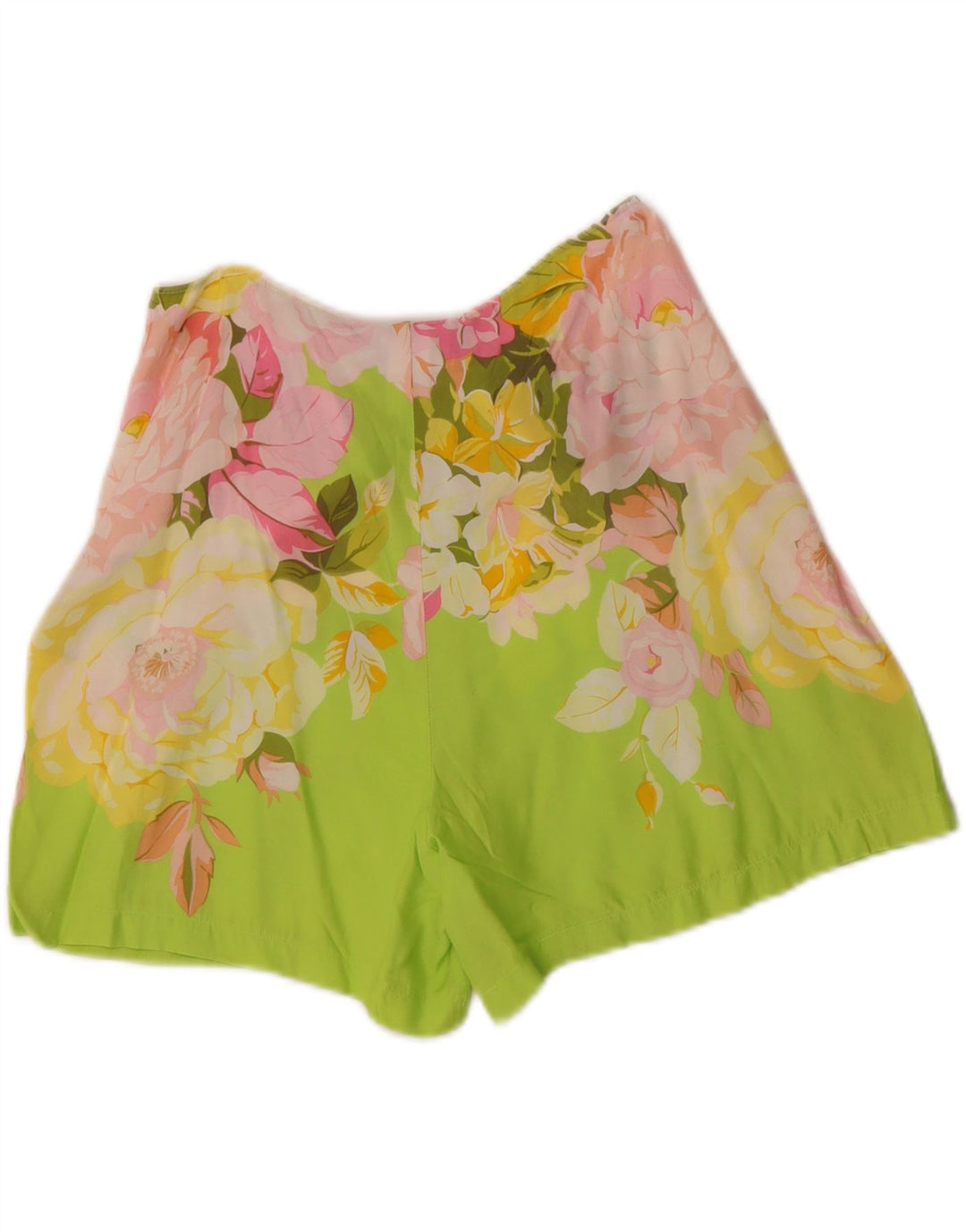 OCEANO Damen Freizeitshorts IT 44 Medium W28 Grün geblümte Viskose