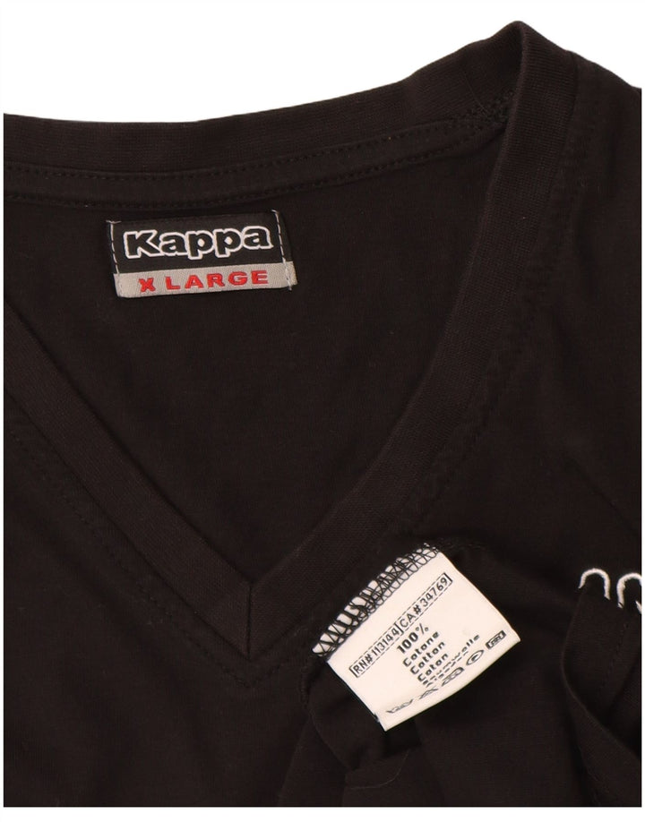 Kappa Damen T-Shirt Top UK 18 XL Schwarz Baumwolle