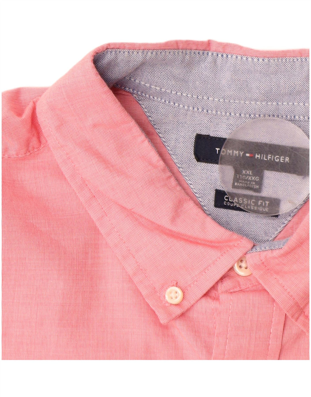 Tommy Hilfiger Herren-Hemd mit klassischer Passform, 2XL, rosa Baumwolle