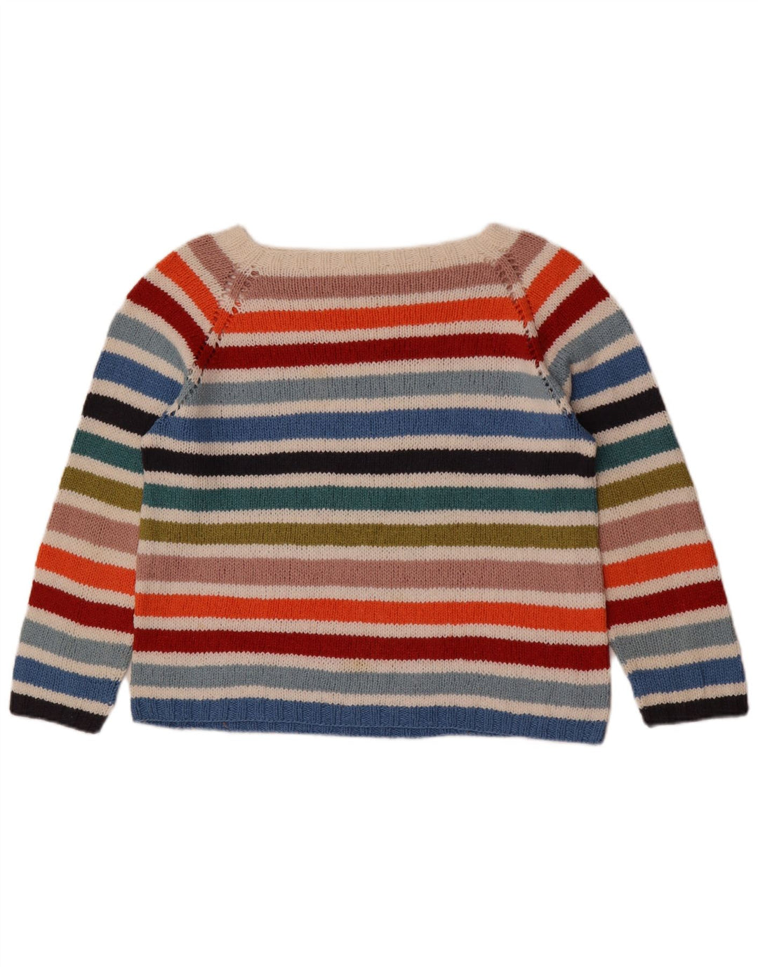 Vintage Damen Pullover mit U-Boot-Ausschnitt, UK 14, mittelmehrfarbig gestreift