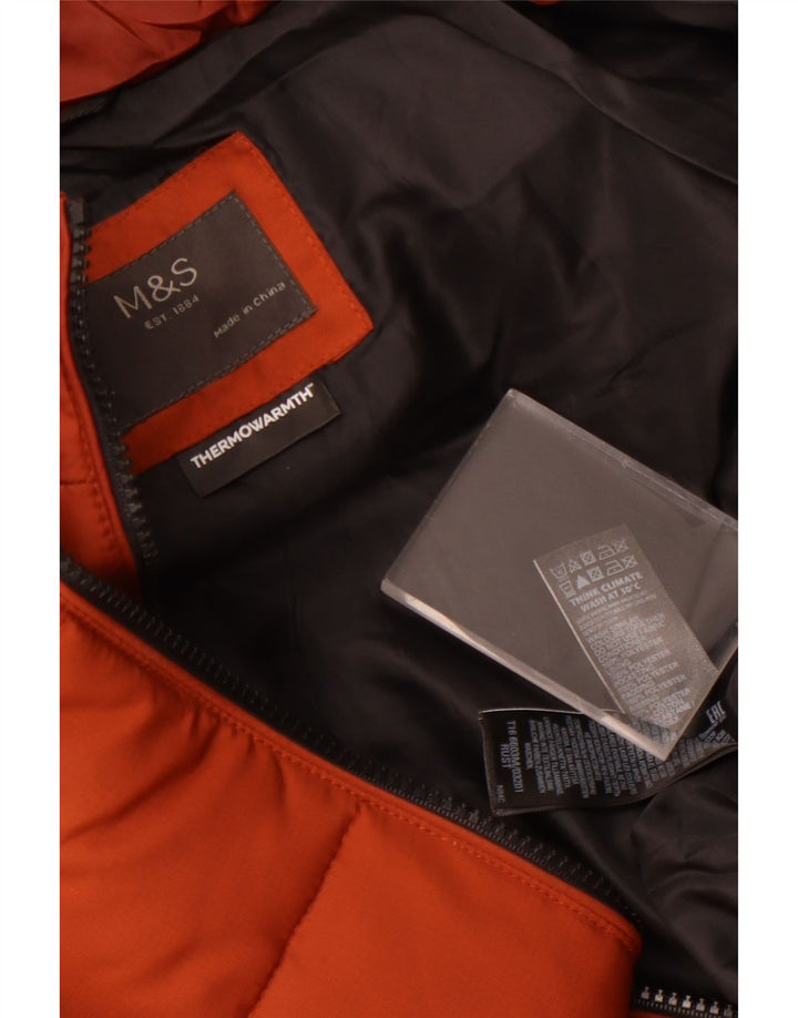 Marks & Spencer Herren Wattierte Jacke UK 42 XL Braun Polyester