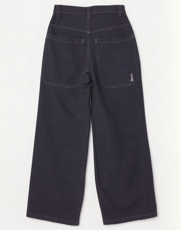 Onyx Damen-Freizeithose mit hoher Taille und weitem Bein, UK 2 2XS W28 L32, Marineblau